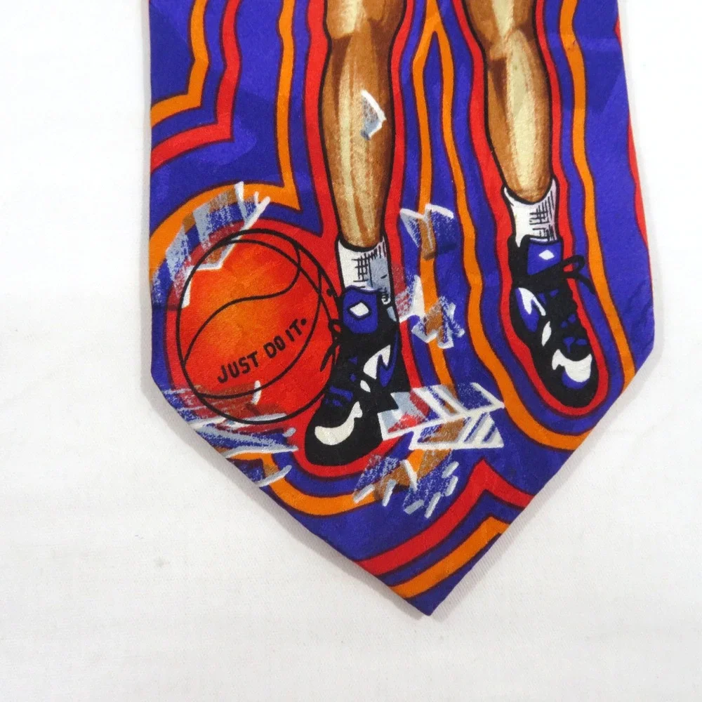 Nike Limited Edition Charles Barkley Silk Neck Tie Purple White Red Suns 1990s
